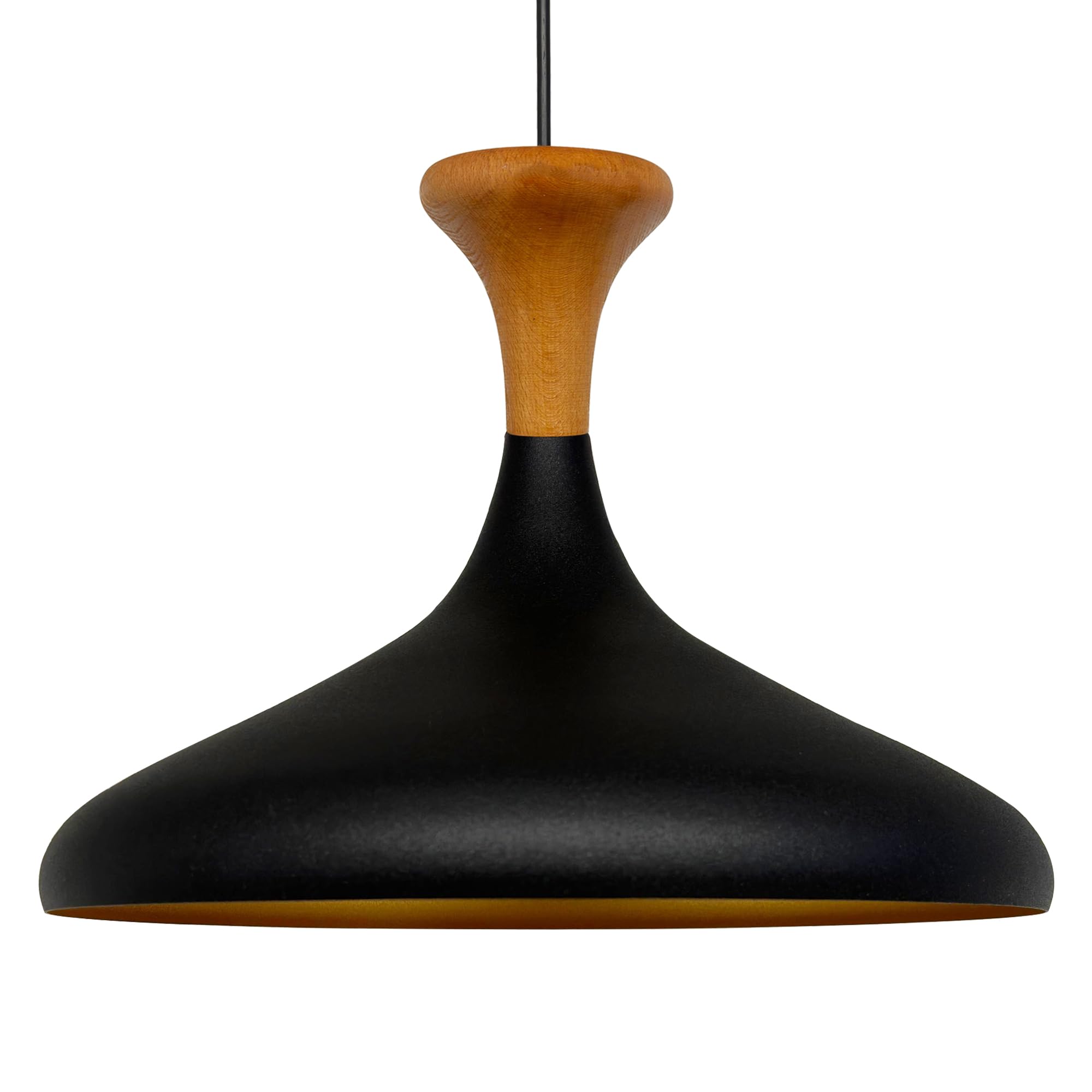 Champion Pendelleuchte aus Holz, 35 cm Hängelampe Metall E27 Moderne Lampe